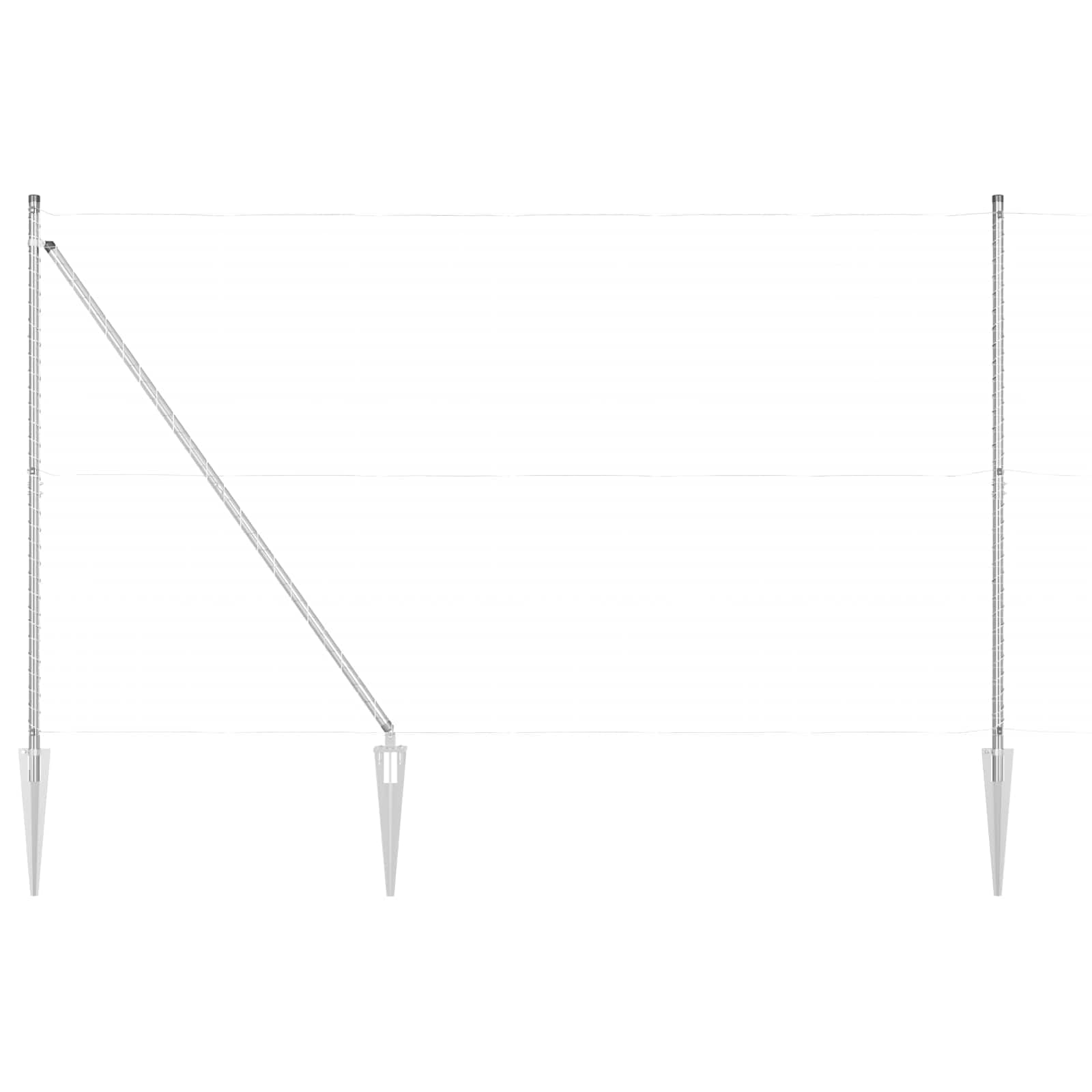 Pali per recinzione, 26 pezzi, grigio, 3,2 x 3,2 x 215 cm | Acciaio verniciato a polvere, resistente alle intemperie, per giardino e terrazza, facile da montare