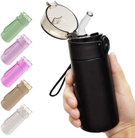 150ML Mini Thermos, Stainless Steel Thermal Water Bottle with Str...