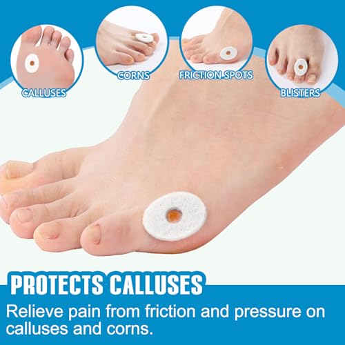 Image of Breling 120pcs Corn Cushions Callus Pads Soft Felt Oval Corn Removers Cushions Protectors for Feet Self Stick Adhesive Foot for Toes Relief Pain from Blisters Heel Frictions (White,Oval)