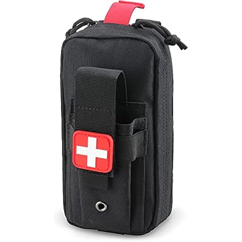 Tactical MOLLE Medical Pouch, Rip-Away EMT First Aid Pouch IFAK Trauma Kit Everyday Carry Survival Bag Include Cross Patch Cover