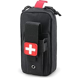 Tactical MOLLE Medical Pouch, Rip-Away EMT First Aid Pouch IFAK Trauma Kit Everyday Carry Survival Bag Include Cross Patch