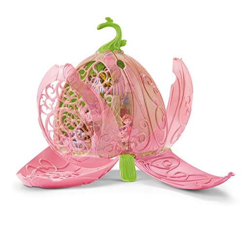 SCHLEICH Bayala, 19 PC Fairy Marween's Animal Playschool Playset, Foldable Flower Playhouse with Fairy, 3 Baby Dragon Toys - Image 3