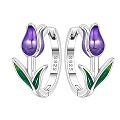 Silvery | Purple Tulip Earrings