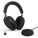 Jabra Evolve3 85 Auriculares Over-Ear Bluetooth Inalámbricos con Micrófono y Base Carga para Trabajo, USB-A, IA Llamadas, ANC Adaptativa, 25h Batería, para Apps de Reunión, Negro