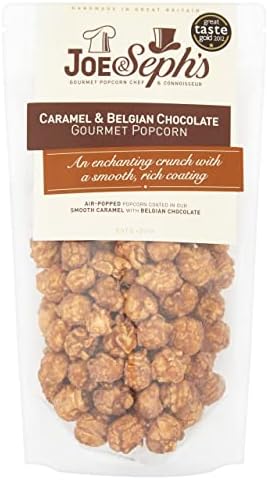 Joe & Sephs, Seph's Belgian Popcorn Sharing Bag, Handmade in UK, Suitable for Vegetarians, Gluten Free, Airpopped, Movie night, Chocolate, 75 gm