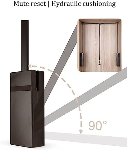 Adjustable Pull Down Closet Rod - Aluminium Retractable Cabinet Rail Lifter Hanger Organizer, Space Saving Design, Double Buffer Return, Weight Capacity 30lbs