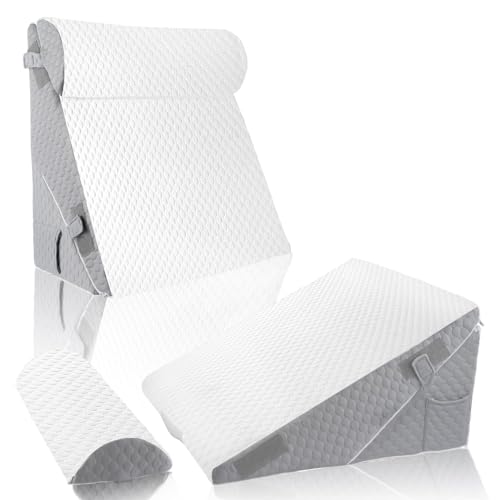 YIHATA Almofada de cunha de cama para dormir, conjunto de almofadas de espuma de memória para pós-ci