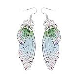 Happyyami Butterfly Wings Earrings Imitation Cicada Dangle Earrings Creative Fairy Ear Jewelry Lightweight for Women Carnival Parties Weddings