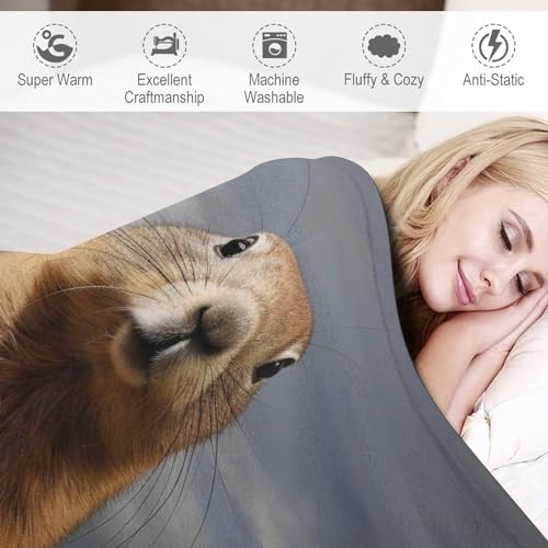 Couverture plaid de flannel luxe impression 3D marmotte douce
