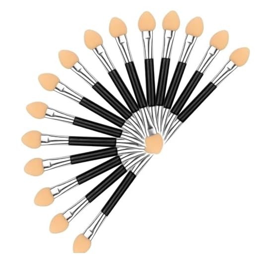jatimdotin Pinceaux Maquillages Yeux, 15 Pcs Brosse à Paupières Double Face, Eponge Pinceau Fard à Paupières pour Maquillage des Détails des yeux