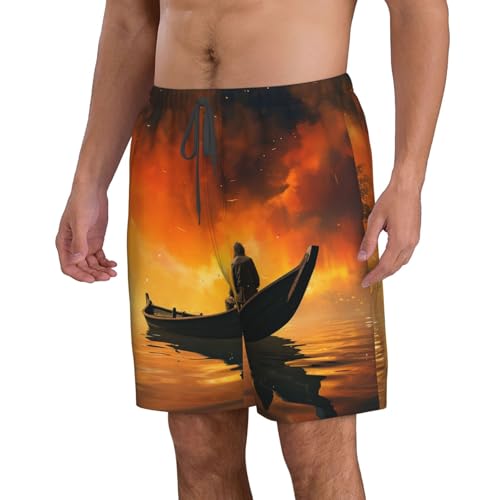 Men's Swim Trunks Quick Dry Board Shorts Mens Bathing Suit Swimsuits Man and Boat Beach Shorts with Pockets3