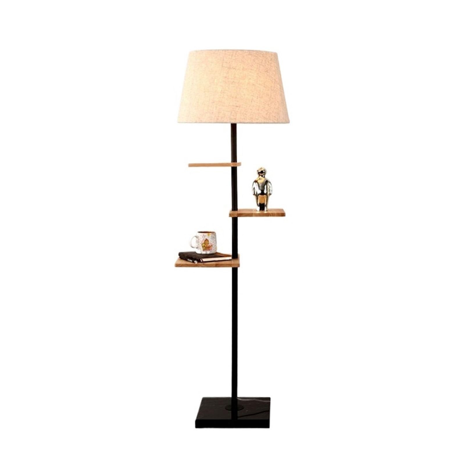 E7v2t9k6 One Color Standard Lamp Floor Lamp With Remote, With Shelves, Standing With 3 Color Temperature Tall For Bedroom Living Room Corner