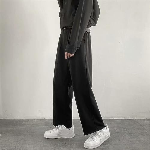 Men Casual Pants Straight Ankle-Length Wide Leg Drape Pants Streetwear Loose Trousers3