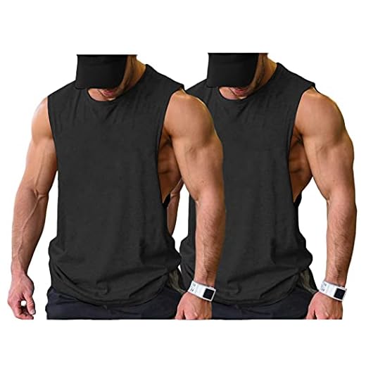 COOFANDY Men's 2 Pack Muscle Tank Tops Workout Tee Fitness Bodybuilding T Shirts