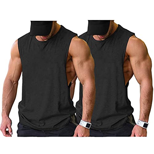 Image of COOFANDY Men Workout Tank Top 2 Pack Gym Bodybuilding Sleeveless Muscle T Shirts