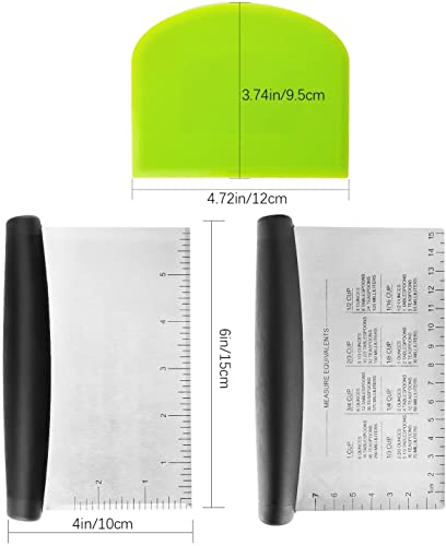 LUTER Dough Scraper Plastic Pastry Cutter Bowl Scrapers Dough Bread Cutters (Green+White+Silver) - Thumbnail 2