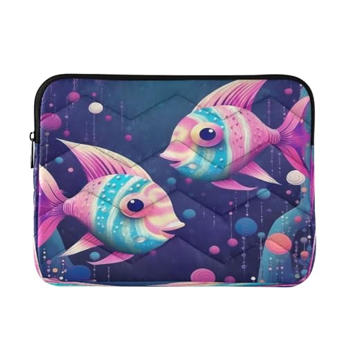 Funda de portátil de dos peces coloridos para 13-14 pulgadas miniatura 1