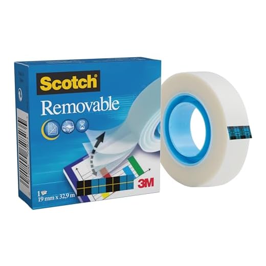 3M Removable Klebeband, 1 Rolle matt 19 mm x 32.9 m. - wiederablösbar, unsichtbar, beschriftbar und schattenfrei kopierbar, farblos