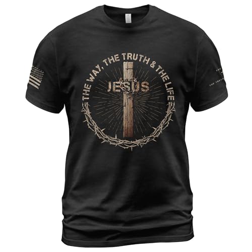 Jesus The Way The Truth The Life Shirt, Christian Shirts for Men, Cross Shirt, Bible Verse Tshirt, Faith Shirts for Men 2
