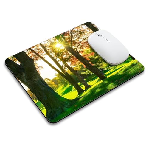 Mzmrss Beautiful Natural Scenery Forest Design Mouse Pad Mat Rectangle Non-Slip Rubber Base Mousepad