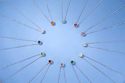 Presentski February Birthstone Necklace Amethyst Necklace Solitaire Pendant Necklace 925 Sterling Silver Necklace For Women Girls Jewelry #TOP5