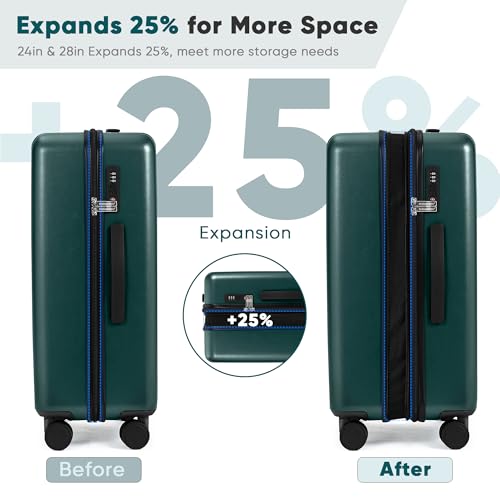 Valise soute rigide extensible 77cm SHOWKOO légère avec 4 roulettes multidirectionnelles