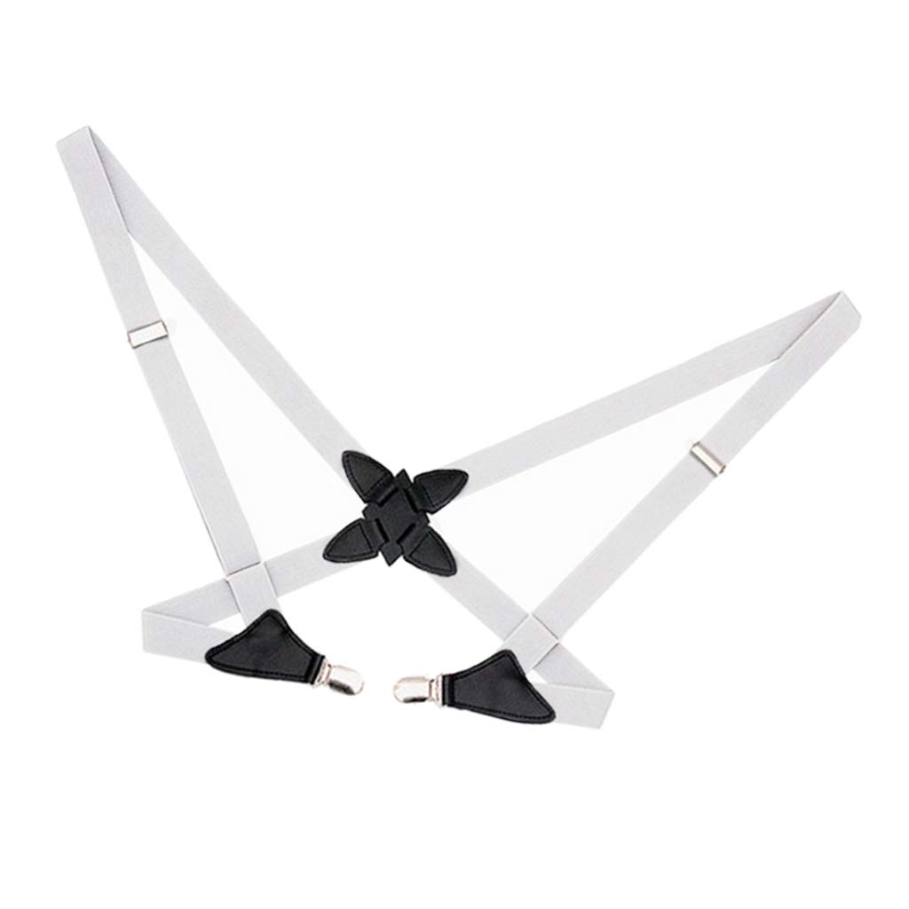 Fashion Men Women Adjustable Pants X-Back Suspenders With 4 Clips White | Mens Accessories | Suspenders Braces-image-34