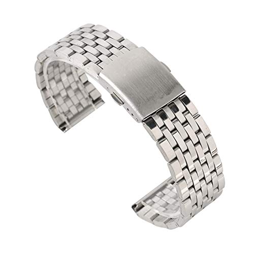 Bracelet en acier inoxydable argent 18 mm, l'élégance d'une boucle sécurisée