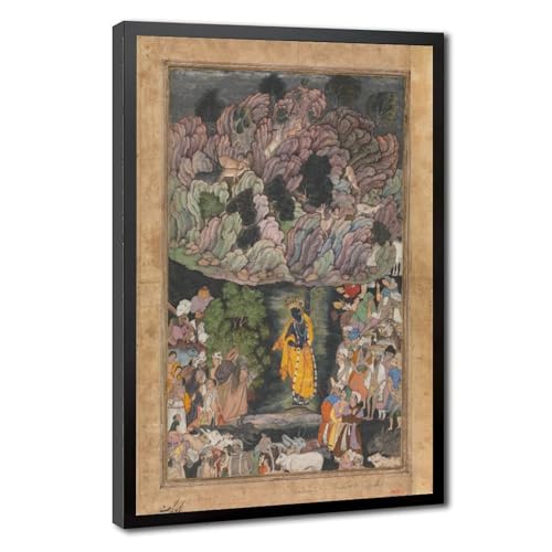 Tableau Krishna Govardhan protecteur de Braj œuvre inspirante