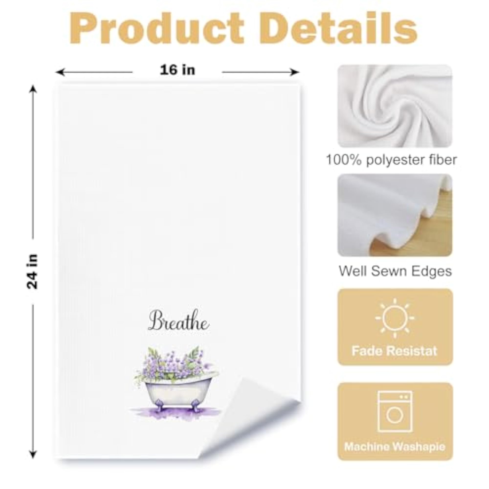 Farmhouse Purple Botanical Decorative Hand Towels Set