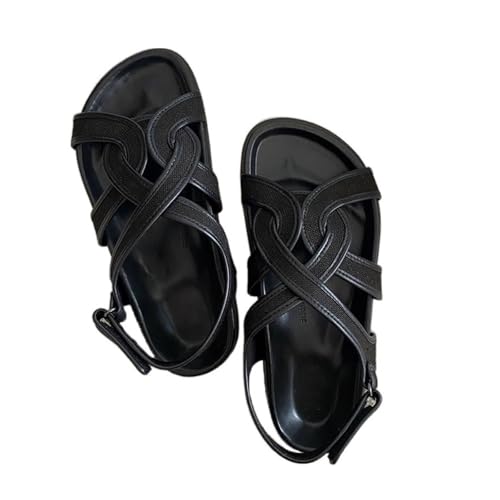 Womens Sandals Cross strap Roman sandals for women thick-soled platform flat shoes for women2