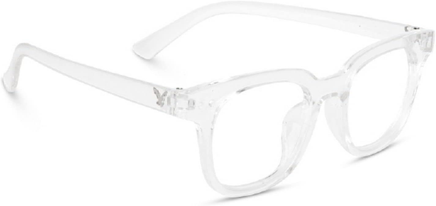 DervinBlue Light Blocking Computer Glasses Gaming Filter Transparent Square Eyeglasses for Eye Protection Men and Women, Tablet/Laptop/Mobile/TV, Anti-blue & Anti eyestrain, Transparent, M