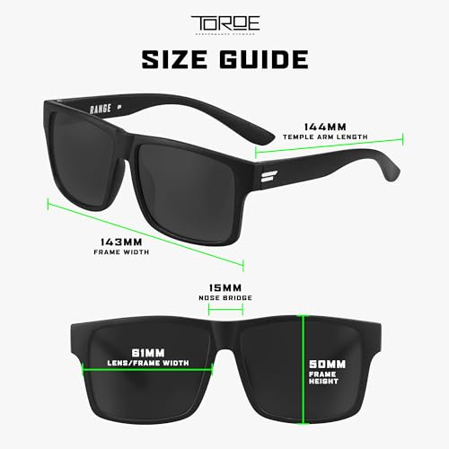 Image of TOROE Classic RANGE TR90 Frame Polarized Unbreakable Sunglasses with Hydrophobic Coated Polycarbonate AR Lenses