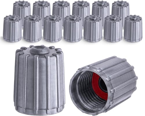 MEAJOO 15PCS Long TPMS Tire Valve Stem Caps, Leak-Proof Air Protection, with O-Ring Rubber Seal, Universal Tyre Valve Dust Caps for Cars, SUV, Trucks, Bikes, Motorcycles, Bicycles(Gray)