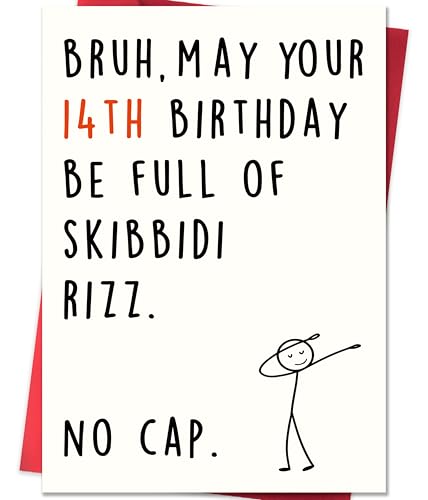 Smithtuy Funny 14th Birthday Card