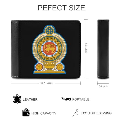 Emblem of Sri Lanka Slim Bifold Wallets for Men Stylish Front Pocket Purse with Card Holder Slots2