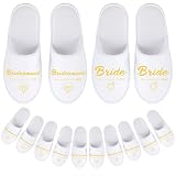 Hercicy Wedding Bridesmaid Slippers Set of 7 Bride Disposable Hotel Bridal Shower Spa Slippers for Weddings and Bachelorette Party Decoration