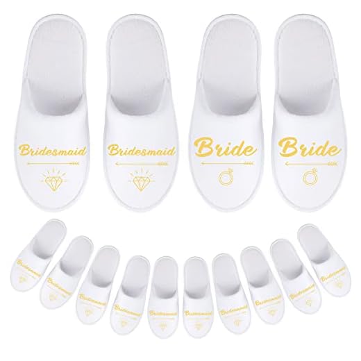 Wedding Slippers Set of 7 Bride Slippers Bridesmaid Slippers Disposable Hotel Slippers Bridal Shower Spa Slippers for Bridesmaid Gifts Party Decoration