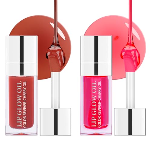 Ofanyia Hydrating Lip Glow Oil, Plumping Lip Gloss Tinted Lip Balm Transparent Lip Care, Long Lasting Hydrating Lip Gloss Tinted Lip Non-sticky, Lip Tint Lip Care Oil