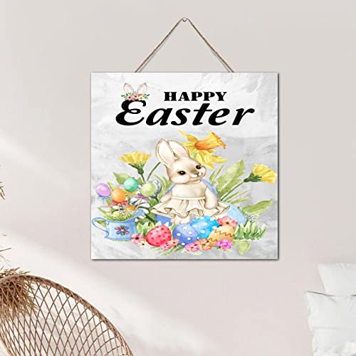 Déco murale Happy Easter Bunny en bois pour une ambiance de Pâques positive