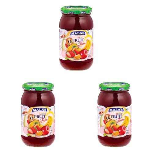 Image of Mala's Mixed Fruit Jam 500gm Glass Jar (Pack of 3)