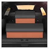 HCZKIUJ Compatible for Lixiang L7 L8 L9 ONE Accessories Car Trunk Storage Box Rear Tailbox Organizer Leather Foldable Storage Box (L Coffee)
