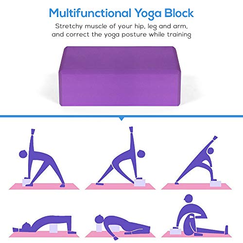 image for LEEWENYAN Yoga Block Set, High Density EVA Foam Exercise Blocks and Yo