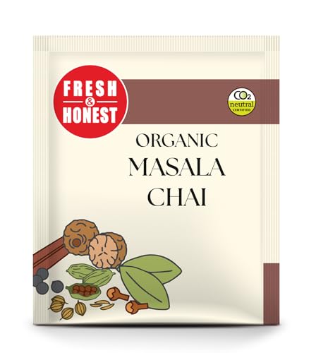 Image of Fresh & Honest Organic Masala Tea | 100 Enveloped Tea Bags | Spiced, Aromatic Blend | Carbon Neutral Certified