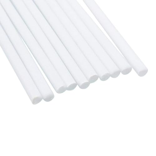CGjiogujio 10pcs ABS estireno plástico barra redonda barra diámetro 0.079 in longitud 9.8" 9.843 in blanco
