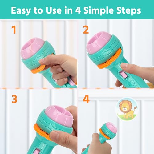 Image of Electric Projection Torch for Kids - Safe, Durable & Educational Toy Flashlight with Bright Images, Rounded Edges & Interactive Skill-Building Play - Ages 3 to 6