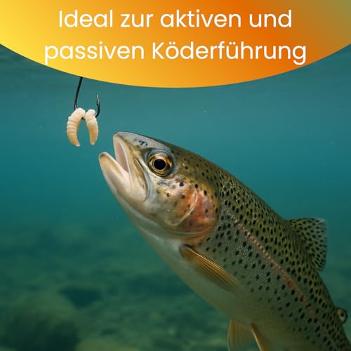 Lebende Bienenmaden – 3er Set (ca. 120 STK) – Premium Angelköder für Forellen & Saibling – Frische, aktive Ködermaden für Pose, Grundblei & Sbirolino – Lebendfutter