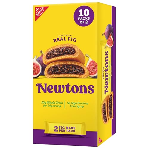 ​​NEWTONS Soft Baked Real Fruit Fig Bars, Fig Cookies, 10 Snack Packs (2 Cookies Per Pack)