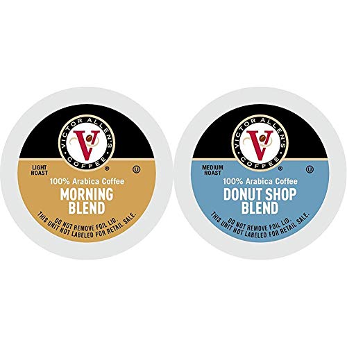 Morning Blend for K-Cup Keurig 2.0 Brewers, 80 Count, Victor Allenâs Coffee Light Roast Single Serve Coffee Pods & Donut Shop Blend for K-Cup Keurig 2.0 Brewers, Victor Allen Coffee, 80 Count