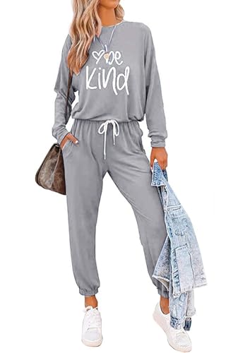 Image of PRETTYGARDEN Travel Outfit Women 2 Piece Lounge Sets | Long Sleeve Shirts, Jogger Pants Pockets, Matching Track Suits, Fall Spring Comfy Clothes for Casual Outing, Cruise, Airport